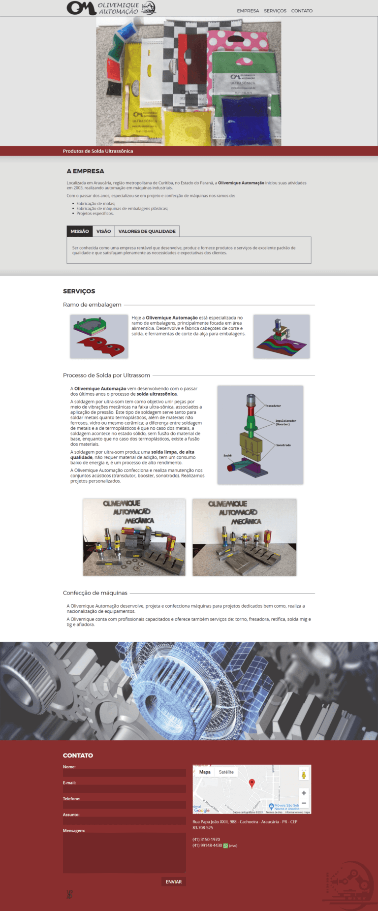 Antigo Site da Empresa Olivemique