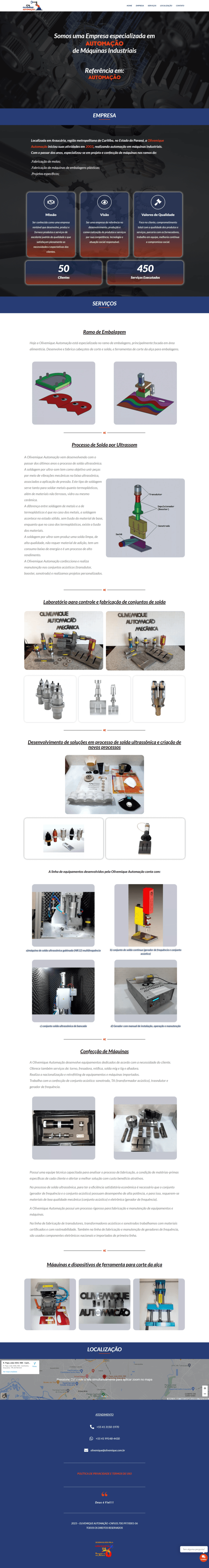 Redesign de Sites - Novo Site da Empresa Olivemique Automação